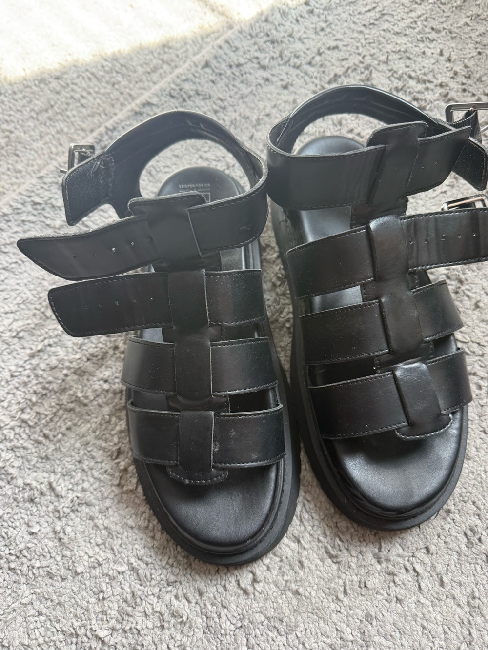 No Boundaries Black Woven Platform Sandals